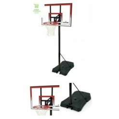 44-In Ratchet Lift Polycarbonate Portable Basketball Hoop, 8-10 Feet, Adjustable