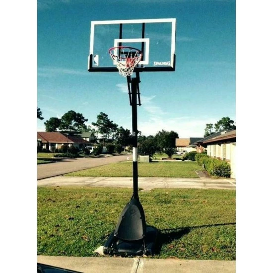 SPALDING 54" PORTABLE BASKETBALL System Adjustable Hoop Backboard Angled Pole - Image 2