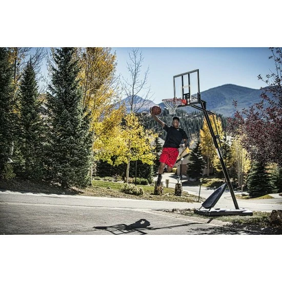 SPALDING 54" PORTABLE BASKETBALL System Adjustable Hoop Backboard Angled Pole - Image 5