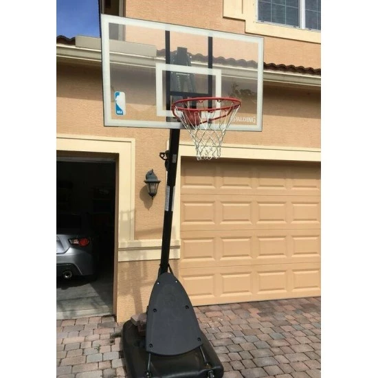 SPALDING 54" PORTABLE BASKETBALL System Adjustable Hoop Backboard Angled Pole - Image 6