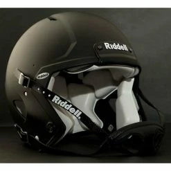 ADULT LARGE Riddell SPEED Football Helmet (MATTE BLACK) With S2BD-SW-SP Facemask