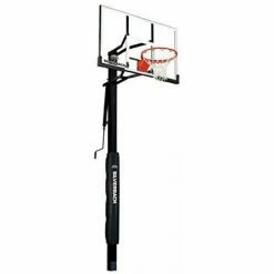 54" In-Ground Height Adjustable Basketball System With Tempered Glass Backboard