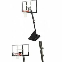 54" PORTABLE BASKETBALL Portable Angled Adjustable Hoop Polycarbonate Backboard