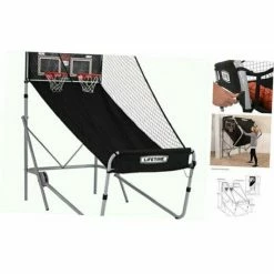 90648 Double Shot Deluxe Indoor Basketball Hoop Arcade Game