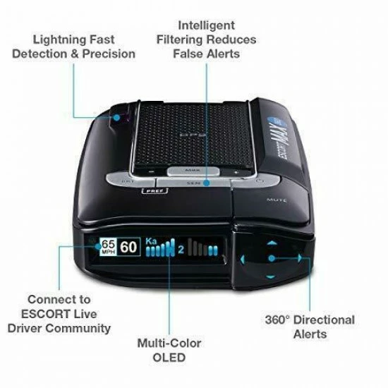 Escort Max360 Laser Radar Detector - GPS Directional Alerts Dual Black - Image 6