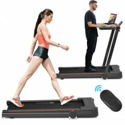 Goplus 2.25Hp 3-In-1 Folding Treadmill W/Table Speaker Remote Control Home