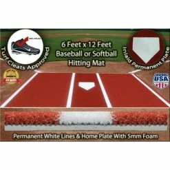 6 X 12 Clay Synthetic Nylon Turf Baseball Softball Hitting Batting Practice Mat