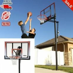 BASKETBALL HOOP BACKBOARD SYSTEM In-Ground Outdoor Portable Game Goal Adjustable